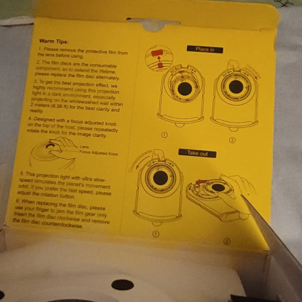 Galaxy Projector Pro LED Night Light USB 5V w/ Film Discs White/Black